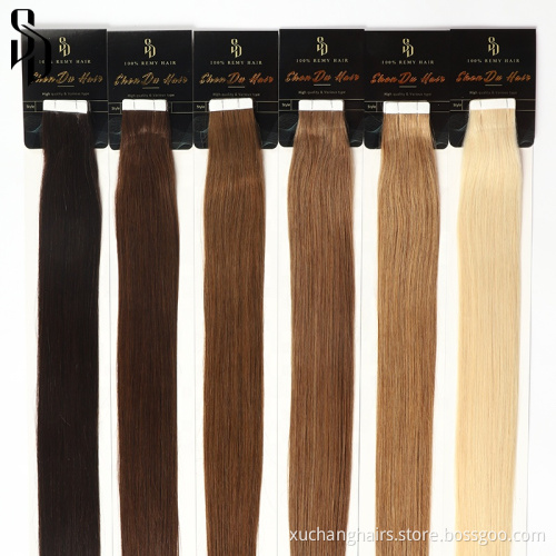Wholesale Brazilian natural hair extension human Seamless bone Straight Virgin Blonde 100% Remy Hair Extension Tape In Vendors